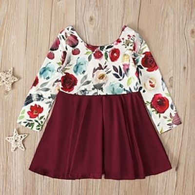 Kids Little Girls' Dress Floral A Line Dress Daily Vacation Print Red Asymmetrical Long Sleeve Beautiful Cute Dresses Fall Spring Regular Fit 2-6 Years miniinthebox Kids Little Girls' Dress Floral A Line Dress Daily Vacation Print Red Asymmetrical Long Sleeve Beautiful Cute Dresses Fall Spring Regular Fit 2-6 Years miniinthebox