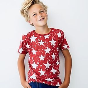 Carnival Boys 3D Stars Tee Shirt Short Sleeve 3D Print Summer Active Sports Fashion Polyester Kids 3-12 Years Crew Neck Outdoor Casual Daily Regular Fit Lightinthebox