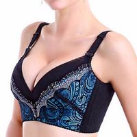 Sexy Breathable Wireless Low Cut Gather Soft Adjustable Bras