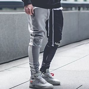 Men's Sweatpants Joggers Trousers Drawstring Elastic Waist Elastic Cuff Color Block Comfort Breathable Casual Daily Holiday Sports Fashion White Red Micro-elastic Lightinthebox