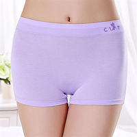 Comfortable Seamless Pure Color Modal Breathable Boyshorts For Women