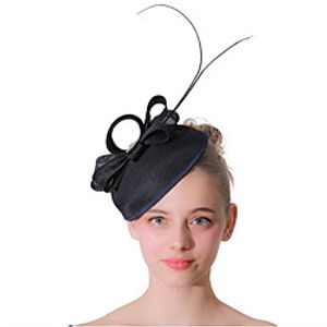 Women's Ladies Tiaras Fascinators For Wedding Party / Evening Prom Princess Feather Fabric Black miniinthebox