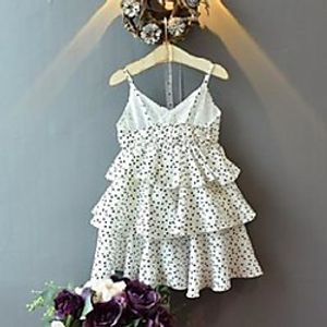 girls' white dress summer dot suspender skirt children's princess fashion flower dresses for kids clothes girls baby suit 2115 q2 Lightinthebox