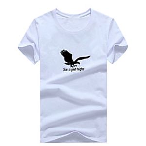 Men's Unisex Tee T shirt Hot Stamping Graphic Prints Eagle Letter Plus Size Print Short Sleeve Casual Tops Cotton Basic Fashion Designer Big and Tall White Black Light gray Lightinthebox