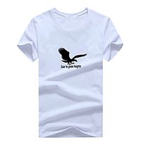 Men's Unisex Tee T shirt Hot Stamping Graphic Prints Eagle Letter Plus Size Print Short Sleeve Casual Tops Cotton Basic Fashion Designer Big and Tall White Black Light gray Lightinthebox - thumbnail