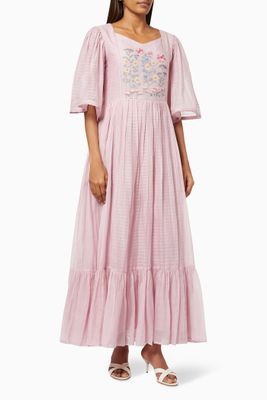 Apple Maxi Dress in Cotton Silk Blend Apple Maxi Dress in Cotton Silk Blend