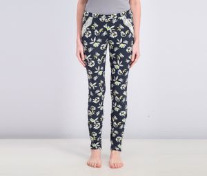 Womens Allover Print Lace Trim Sleep Pants  Navy