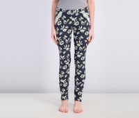 Womens Allover Print Lace Trim Sleep Pants  Navy - thumbnail
