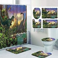 Bathroom Shower Curtain  Mat Set Classic Polyester New Design miniinthebox - thumbnail