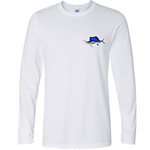 CAWANFLY Men's Fishing Shirt Outdoor Long Sleeve UPF50 Quick Dry Breathable Sweat wicking Top Autumn / Fall Spring Summer Athleisure Fishing Camping  Hiking White / Micro-elastic / Animal miniinthebox