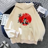 One Piece Brook Monkey D. Luffy Hoodie Cartoon Manga Anime Harajuku Graphic Kawaii Hoodie For Men's Women's Unisex Adults' Hot Stamping 100% Polyester miniinthebox - thumbnail