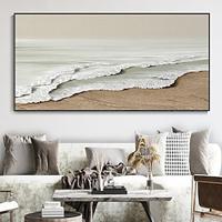 White Sea Waves Oil Painting Hand Painted Large Texture Sea Landscape Painting Home Decor Painting On Canvas Fashion artwork Wall Art Decoration Lightinthebox