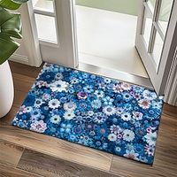 Blue Flowers Doormat Non-Slip Oil Proof Rug Indoor Outdoor Mat Bedroom Decor Bathroom Mat Entrance Rug Door Mat Lightinthebox