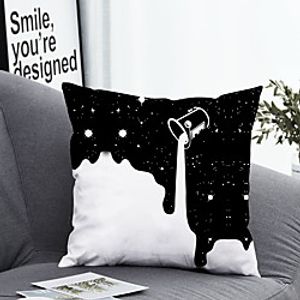 1 Pc Black And White Polyester Pillow Cover Pillow Cover Geometric 3D Simple Square Zipper Traditional Classic Lightinthebox