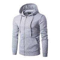 Men's Hoodie Full Zip Hoodie Black Navy Blue Gray Hooded Plain Sports  Outdoor Daily Holiday Streetwear Cool Casual Spring   Fall Clothing Apparel Hoodies Sweatshirts  miniinthebox