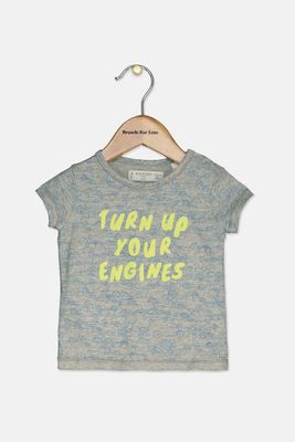 Toddler Boys Turn Up Your Engines Tee Light Grey Toddler Boys Turn Up Your Engines Tee Light Grey