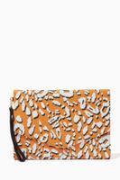 Lydiiaa Envelope Pouch in Leopard Saffiano Vinyl Lydiiaa Envelope Pouch in Leopard Saffiano Vinyl