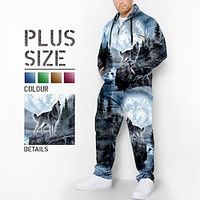 Men's Plus Size Hoodie Big and Tall Graphic Hooded Long Sleeve Spring   Fall Fashion Designer Casual Daily Sports Tops Lightinthebox - thumbnail