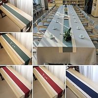 Retro Chinese Solid Color Cotton and Hemp Table Runner Zen Tea Mat Hemp Cloth Simple and Long Strip Enlarged Conference Table Cloth Lightinthebox - thumbnail