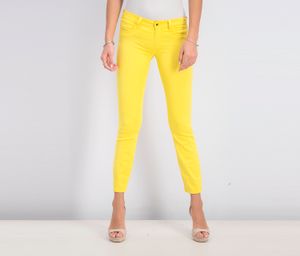 Womens Plain Slant Pocket Pants  Yellow