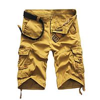 Men's Plus Size Daily Sports Holiday Going out Work Straight Shorts Bermuda shorts Pants Solid Colored Knee Length Black / White Blue Army Green Gray Khaki / Summer / Weekend miniinthebox - thumbnail