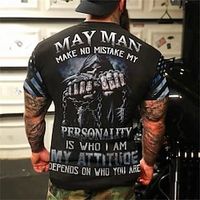 Men's T shirt 3D Print Graphic Skull Letter Crew Neck Street Casual Print Short Sleeve Tops Basic Fashion Classic Comfortable Black Lightinthebox - thumbnail