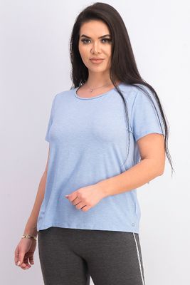 Womens Tie Back Hem T-Shirt Blue Womens Tie Back Hem T-Shirt Blue