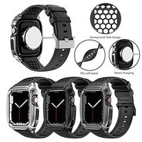 1PC Smart Watch Band with Case Compatible with Apple iWatch Series 7 Series 8 SmartWatch Band with Case for iWatch Smartwatch Strap Wristband TPU Stainless Steel Waterproof Luxury Adjustable Lightinthebox - thumbnail