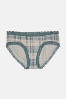 Womens Lace Trim Hipster Underwear  Fall Plaid - thumbnail