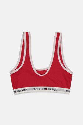 Womens  Non Padded Scoop Bralette  Red/White