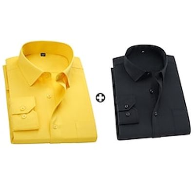 Men's As Picture Dress Shirt Button Up Shirt Sets Long Sleeve Button Down Collar Office Career Going out Plain Basic Polyester Spring Fall Lightinthebox Men's As Picture Dress Shirt Button Up Shirt Sets Long Sleeve Button Down Collar Office Career Going out Plain Basic Polyester Spring Fall Lightinthebox