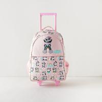 Skylar Panda Print Trolley Backpack with LED Light - 31x18x43 cms