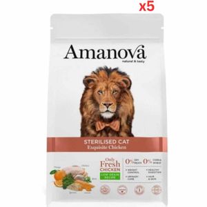 Amanova Dry Sterilized Cat Exquisite Chicken - 300G (Pack Of 5)