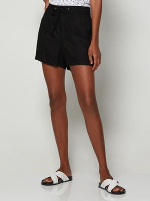 Linen Blend Pull-On Drawstring Shorts Linen Blend Pull-On Drawstring Shorts