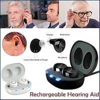 Invisible Rechargeable ITE Mini Hearing Aid Digital Adjustable Tone for Sound Amplifier Hearing Aid for The Elderly Hearing Loss miniinthebox