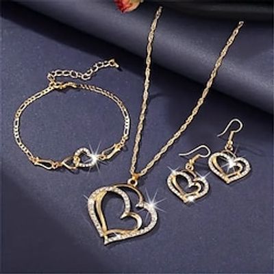 Jewelry Set 3pcs Alloy 1 Necklace Earrings Bracelets Women's Vintage Fashion Simple Geometrical Heart Geometric Jewelry Set For Wedding Party Special Occasion Lightinthebox Jewelry Set 3pcs Alloy 1 Necklace Earrings Bracelets Women's Vintage Fashion Simple Geometrical Heart Geometric Jewelry Set For Wedding Party Special Occasion Lightinthebox