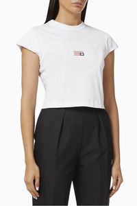 Puff Logo Crop T-shirt in Cotton Jersey