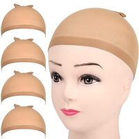 4 pieces Light Brown Stocking Wig Caps Stretchy Nylon Wig Caps for Women miniinthebox
