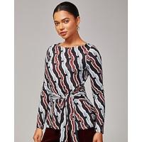 Ripple Print Stretch Off - Shoulder Top