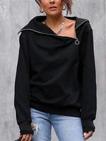 Women's Dark Fashion Loose Asymmetric Casual Solid Color Sweatshirt