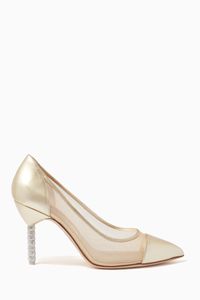 Jasmin Crystal 85 Pumps in Metallic Nappa and Mesh