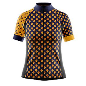 21Grams Women's Short Sleeve Cycling Jersey Summer Spandex Polyester Yellow 3D Bike Jersey Top Mountain Bike MTB Road Bike Cycling Quick Dry Moisture Wicking Breathable Sports Clothing Apparel Lightinthebox