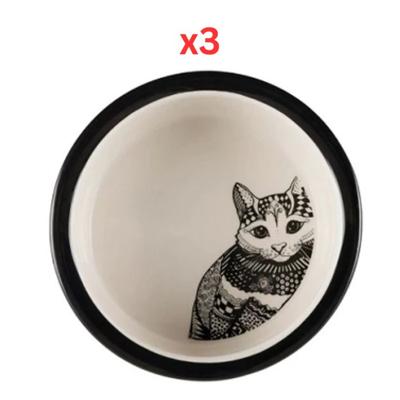 Trixie Zentagle Ceramic Bowl For Cat White 300ml (Pack of 3)