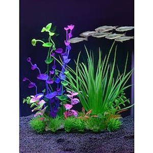 1 piece of fish tank landscaping aquarium decoration plastic water plants fake flowers and plants simulated lawn aquarium box decoration grass and seaweed decorations Lightinthebox