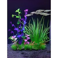 1 piece of fish tank landscaping aquarium decoration plastic water plants fake flowers and plants simulated lawn aquarium box decoration grass and seaweed decorations Lightinthebox - thumbnail