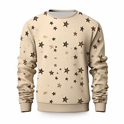 Graphic Star Fashion Daily Casual Men's 3D Print Pullover Sweatshirt Holiday Vacation Going out Sweatshirts Khaki Crew Neck Print Spring Fall Designer Lightinthebox Graphic Star Fashion Daily Casual Men's 3D Print Pullover Sweatshirt Holiday Vacation Going out Sweatshirts Khaki Crew Neck Print Spring Fall Designer Lightinthebox