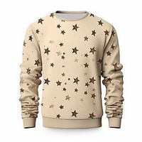 Graphic Star Fashion Daily Casual Men's 3D Print Pullover Sweatshirt Holiday Vacation Going out Sweatshirts Khaki Crew Neck Print Spring   Fall Designer Lightinthebox - thumbnail