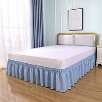 Basics Ruffled Bed Skirt Dust Ruffle Wrap Around Easy OnOff And Fit Wrinkle And FadeResistant Solid Color Lightinthebox - thumbnail