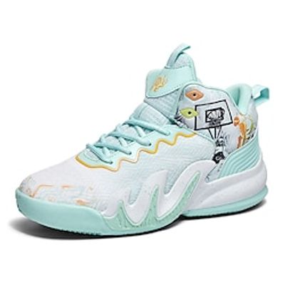 Men's Basketball Shoes Comfort Shoes Basketball Casual Athletic PU Slip Resistant Lace-up White  Purple White  Green Gray Fall Lightinthebox