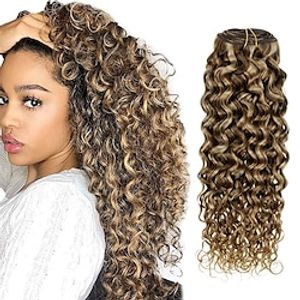 Natural Curly Clip in Hair Extensions Remy Human Hair 22 Inch Long Clip in Curly Hair Extensions Human Hair Blonde Highlighted Brown Curly Clip in Real Human Hair Extensions 7Pcs 105g Lightinthebox